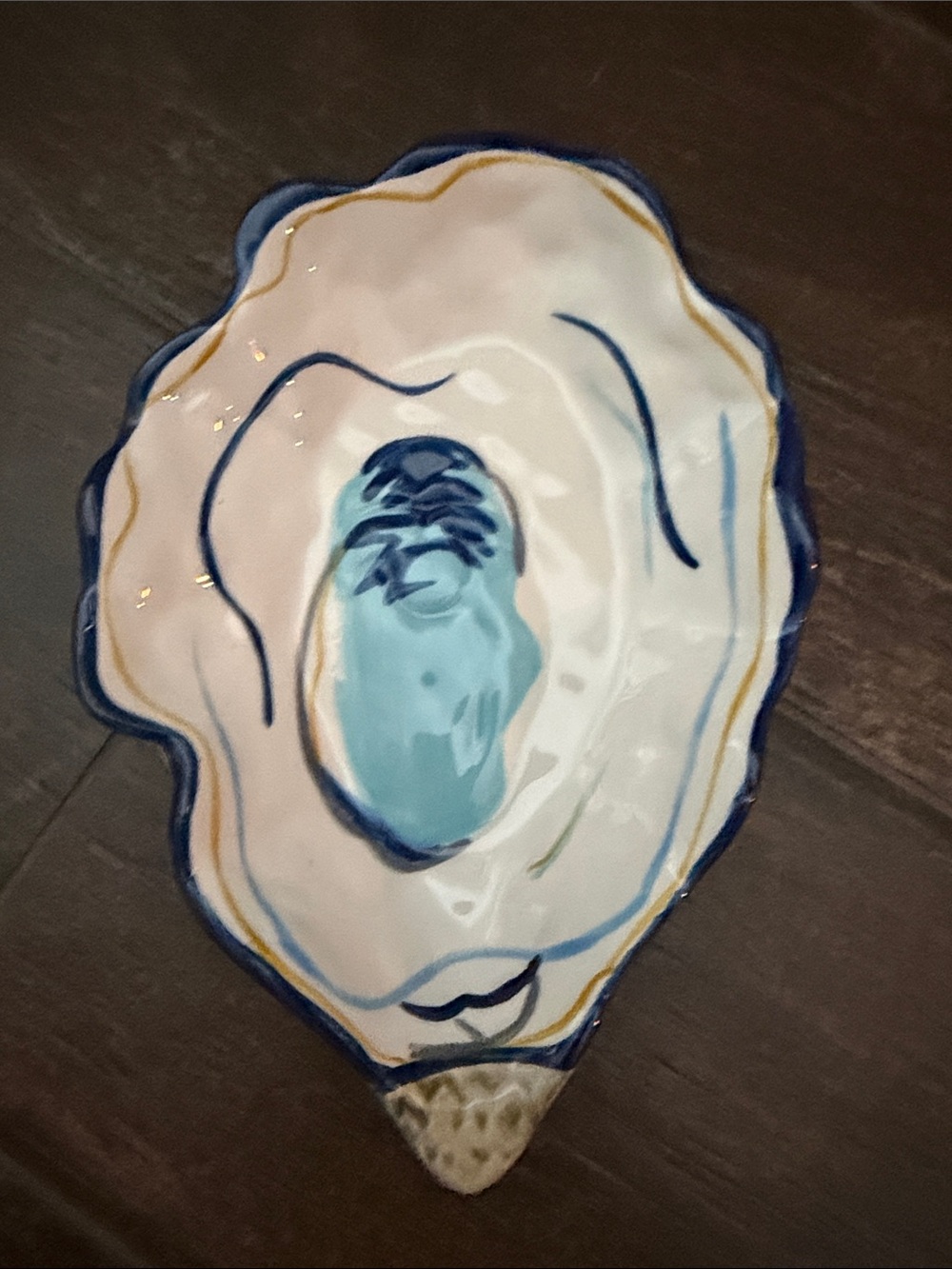 Coton Colors Blue and White Oyster-Shaped Ceramic Big Attachment